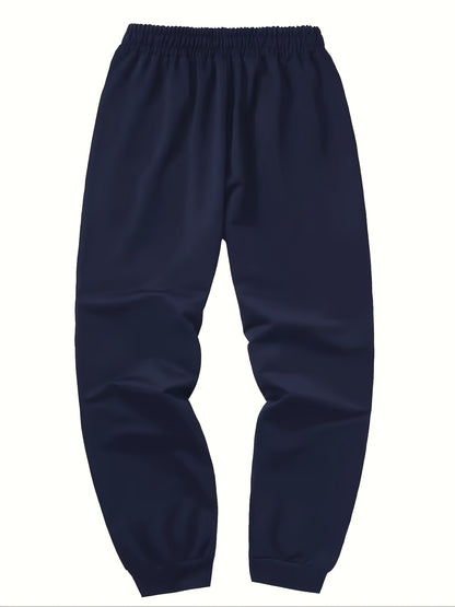 5pcs Men's Casual Sweatpants, Polyester Knit Fabric, Cotton Solid Color, Regular Fit with Pockets, Elastic Waist Drawstring Joggers Ideal Gift, Loose Waist, Spring Clothes, Summer Clothes, Valentine's Day Gifts, Easter Gifts, Discounted