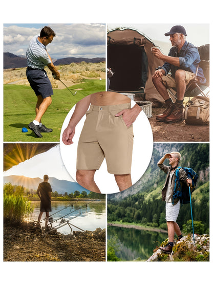 Men's Golf Shorts 9" Hiking Work Sports Casual Stretch Quick Dry High Quality Lightweight Work Shorts with 5 Pockets Quick Dry, Stretchy Comfort for Hiking & Leisur
