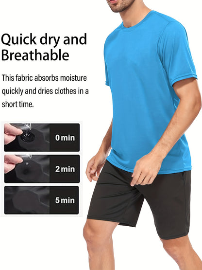 2026 Men's Quick Dry Workout Gym T Shirts, Short Sleeve Active Running Athletic Tee Tops 6 Pack Game Day Fan Gear for Soccer and All Fans