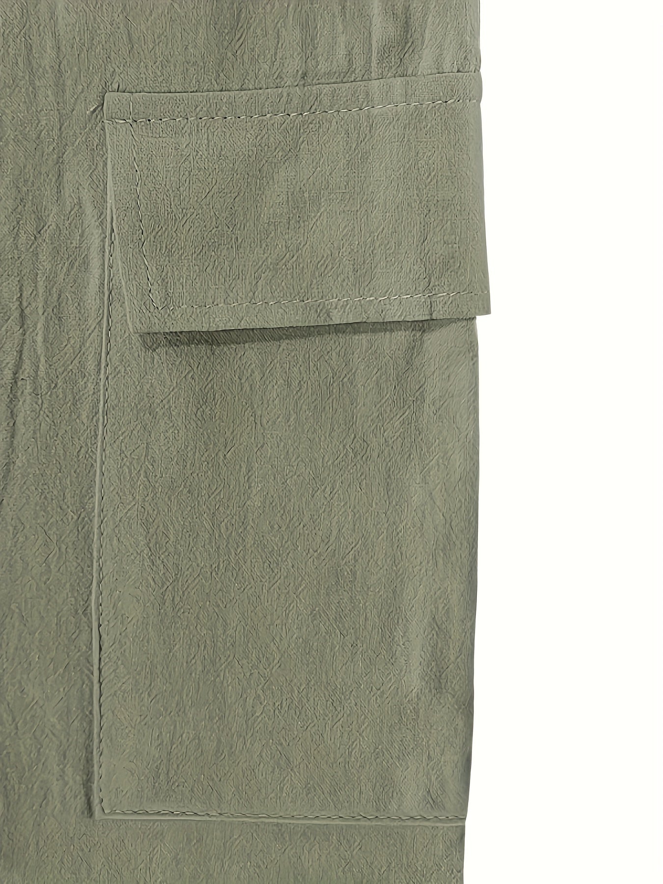 Men'S Spring/Summer Thin Breathable Casual Pants, Loose Fit, Solid Color, Drawstring Wide-Leg Trousers