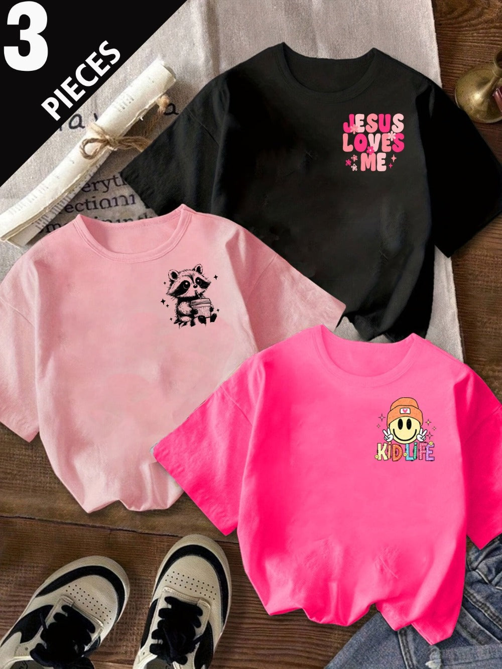 Girls' Cartoon T-Shirt - Summer