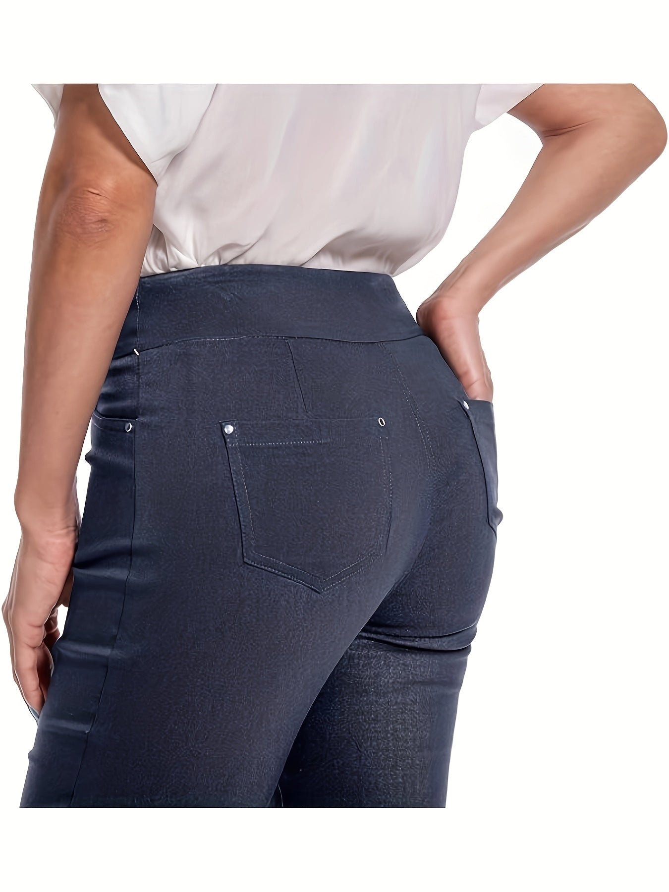 Women's Stretchy Pull On Bermuda Shorts High Waist Office to Vacation Pants, Non See Through Fabric, Machine Washable with 5 Pockets & Cuffed Hem for Everyday, Formal Events Elegant Casual All Season Shorts