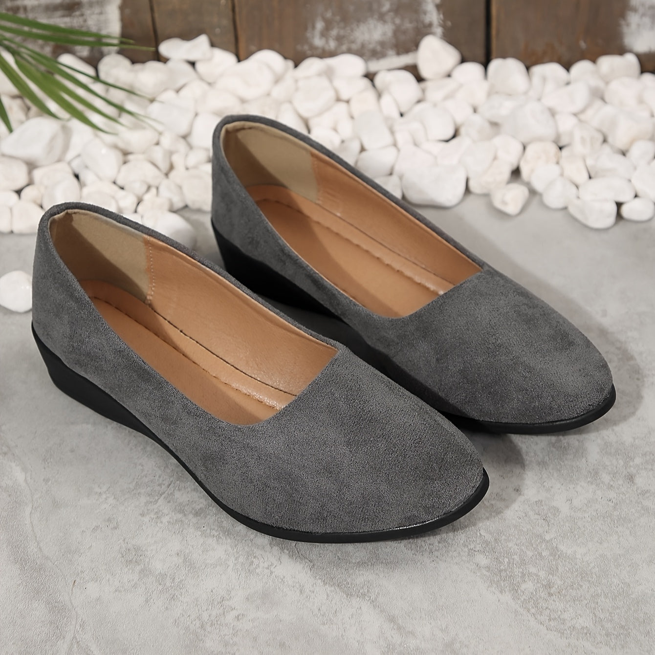 Women's Shallow Mouth Round Head High Heels Elegant Diagonal Heels Work Shoes, Women Shoes