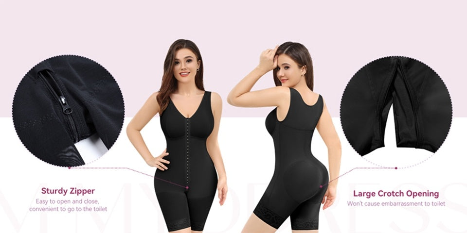 Women's Shapewear Tummy Control and Butt-Lifting Body Shaping Pants with Zippered Gusset and Detachable Shoulder Straps, the Top Choice for Summer Outfits, Waist and Abdomen Shaping Belt