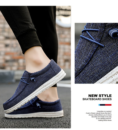 HDOXSE 2024 Summer New Men'S Footwear Line: Airy Canvas Sneakers for Men, Stylish Multi-Purpose Slip-On Casual Shoes, Men'S Loafers, And Driving Footwear