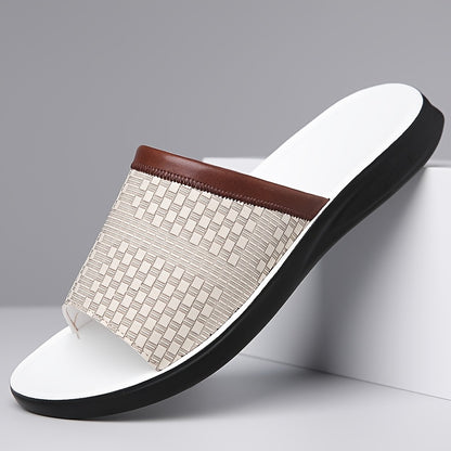 Men's Summer & Year-Round Lightweight Breathable Slippers - Indoor/Outdoor Non-Slip Shower Sandals with Sole & Upper - All-Terrain Casual House for Bathroom,, - Comfortable Slip-On Design