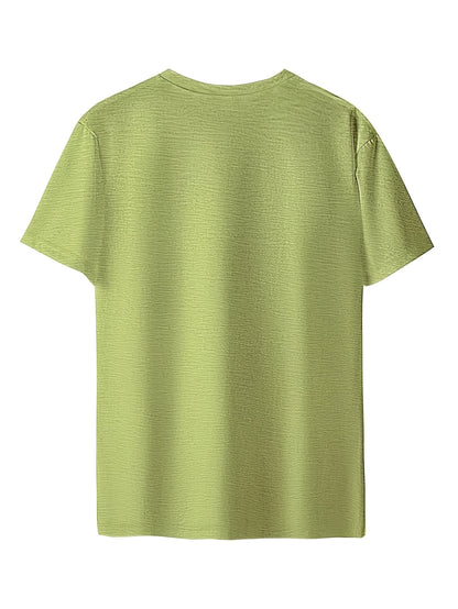 Ladies' Fashion V-Neck T-Shirt Solid Color Casual Loose Basic Top