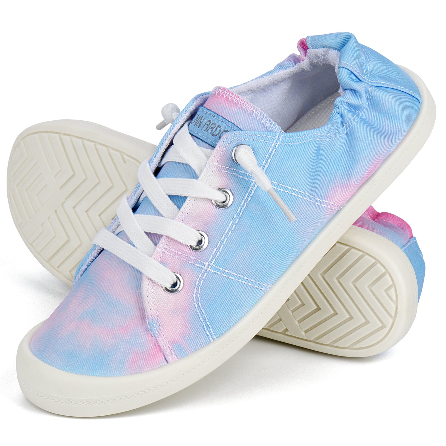 Tie-Dye Low Top Canvas Sneakers For Women Slip On Lace Up Flats