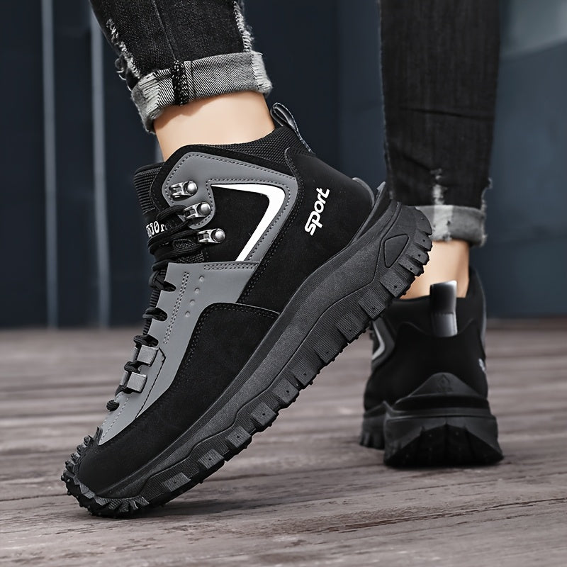 Men's Black Khaki Striped Graphic Shoes - product view 5