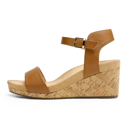 Women's Open Toe Buckle Ankle Strap Platform Wedge Sandals Durable Versatile Style for party, dance, shopping, walk, office, beach stylish look, Classic and versatile style Women Shoes, Womens Sandals