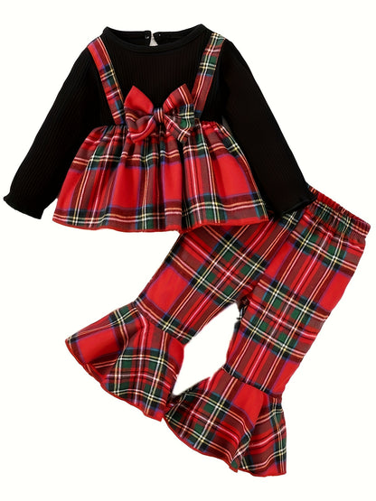 Girls' Autumn And Winter Two-piece Set, New Children'S Spring And Autumn Fashionable Western-style Top, Winter Pants, Girls' Pants, Skirt Set, for Outdoor