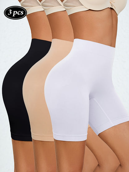 3-pack High Waisted, Cinched, Seamless Leggings, Women'S Sports Yoga Safety Pants, Anti Exposed Flat Corner Pants