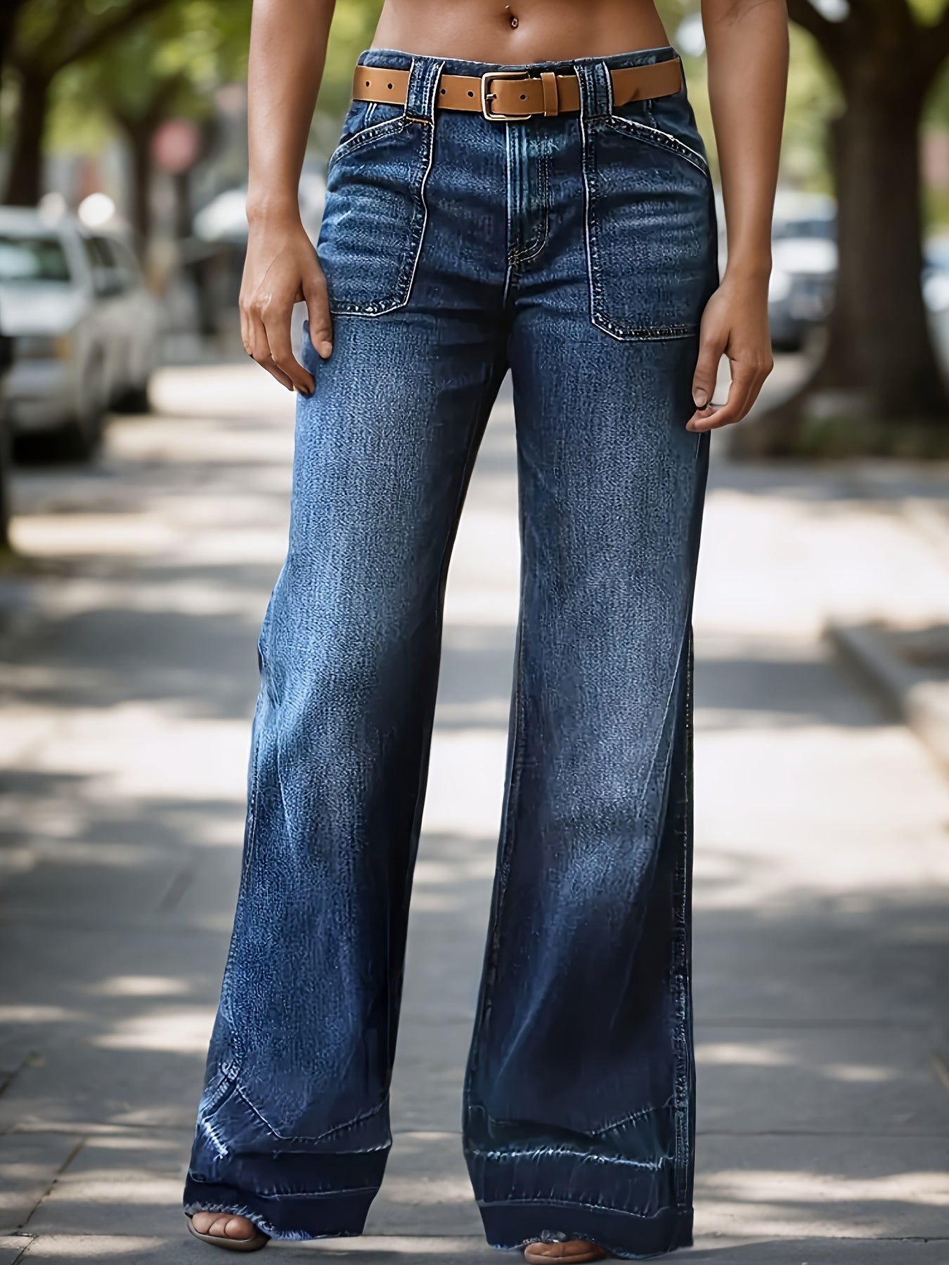 Women's straight-leg loose jeans, jeans and long pants, mid-waist elastic jeans, fashionable casual wear, suitable for daily wear, suitable for outdoor use, travel and casual wear, versatile, suitable for all seasons