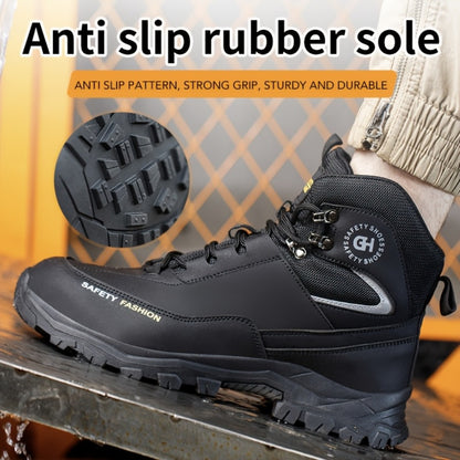 Men's Steel-Toe Work-Style Boots - Rubber Traction Sole and Cushioned Insole