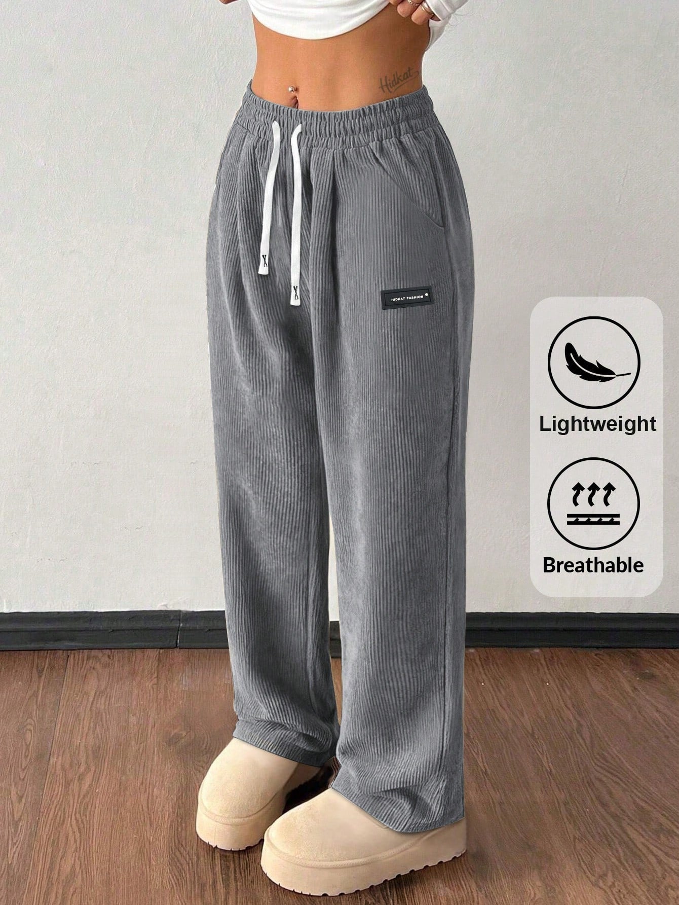 Women's Khaki Polyester Pants - product view 32