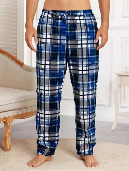 4pcs Set Spring Summer Men's New 4 Pair Plaid Pants Pajama Pants Men's Spring And Autumn Loose Can Be Worn 4pcs Combination Bag Casual Pants Only One Pocket On One Side