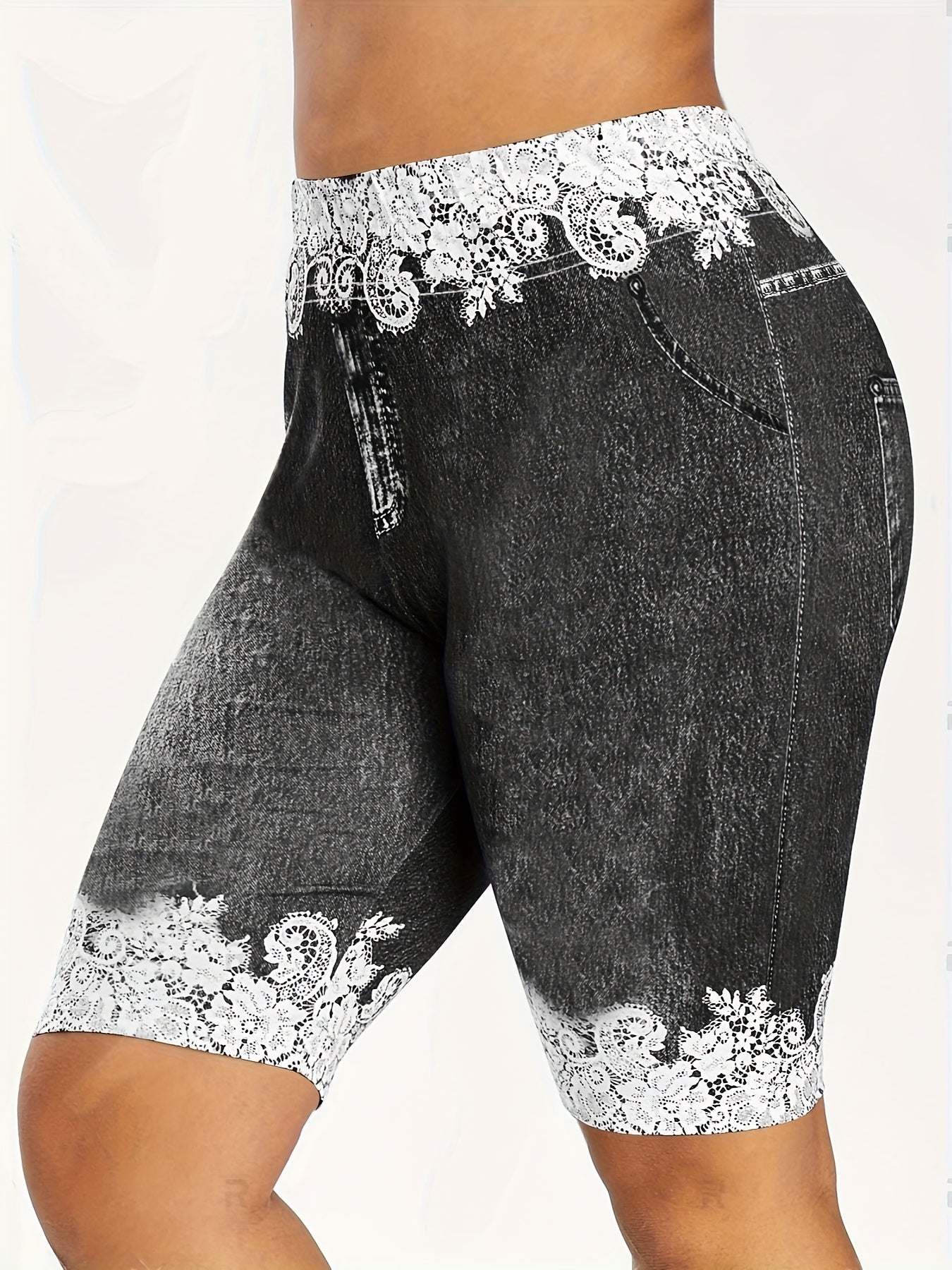 European And American Women's Pants Are Fashionable, Casual, Randomly Printed, Women's Leggings, Cropped Pants, Tight Fitting
