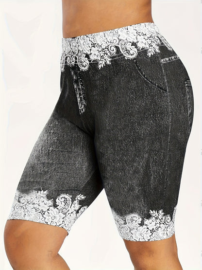 European And American Women's Pants Are Fashionable, Casual, Randomly Printed, Women's Leggings, Cropped Pants, Tight Fitting