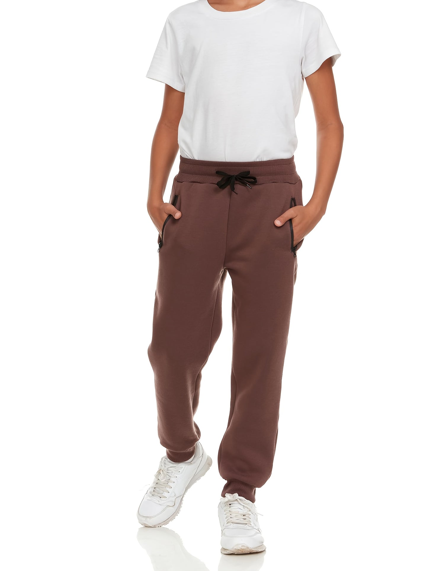 3Pk Boys Sweatpants Athletic Workout Kids Clothes Boys Joggers Pants with Zipper Pocket And Drawstring Size 4-20, Perfect for Outdoor