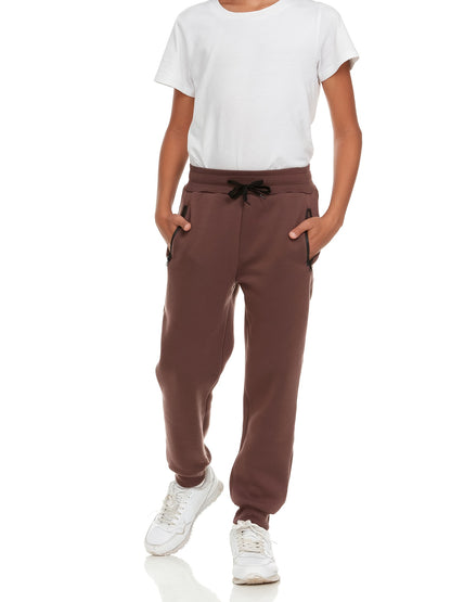 3Pk Boys Sweatpants Athletic Workout Kids Clothes Boys Joggers Pants with Zipper Pocket And Drawstring Size 4-20, Perfect for Outdoor