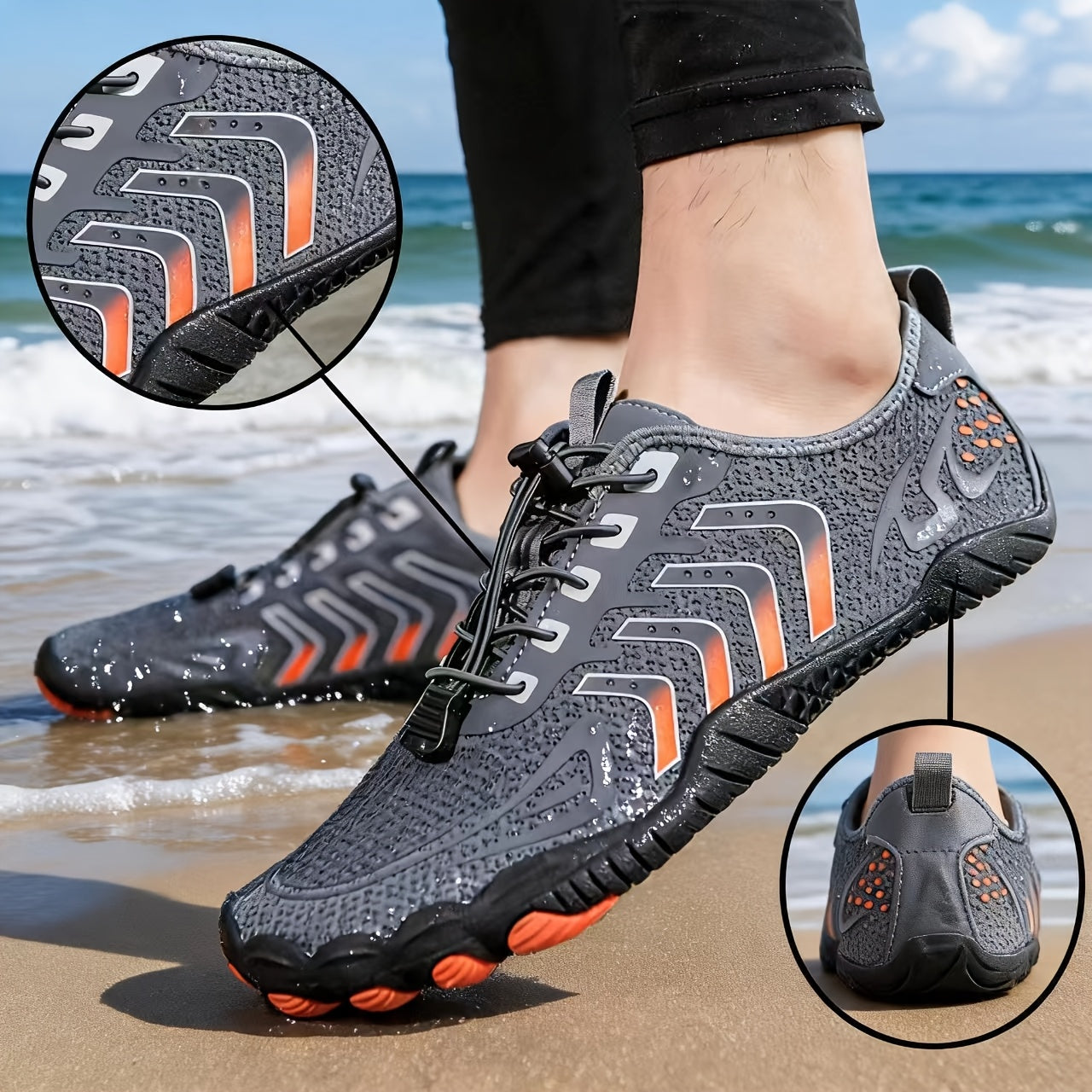 HDOXSE Women's Barefoot Water Shoes - Lightweight Slip- Sneakers Suitable for Yoga, Beach Swimming, Water Sports & /Outdoor Wear | Multi-Functional Sole Traction, Cushioned Sole & Arch | for Stream Walking, Gym