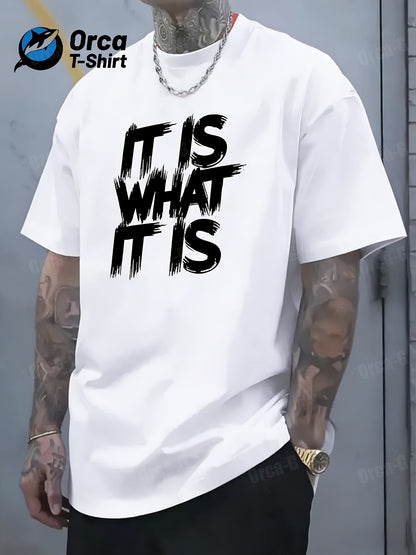 Men'S Graphic Print T-Shirt, Breathable And Moisture-Wicking, Machine Washable And Easy Care, Casual Round Neck, Shipped from Local Warehouse, Medium Stretch, Short-Sleeved Summer Top, Fashionable And Versatile