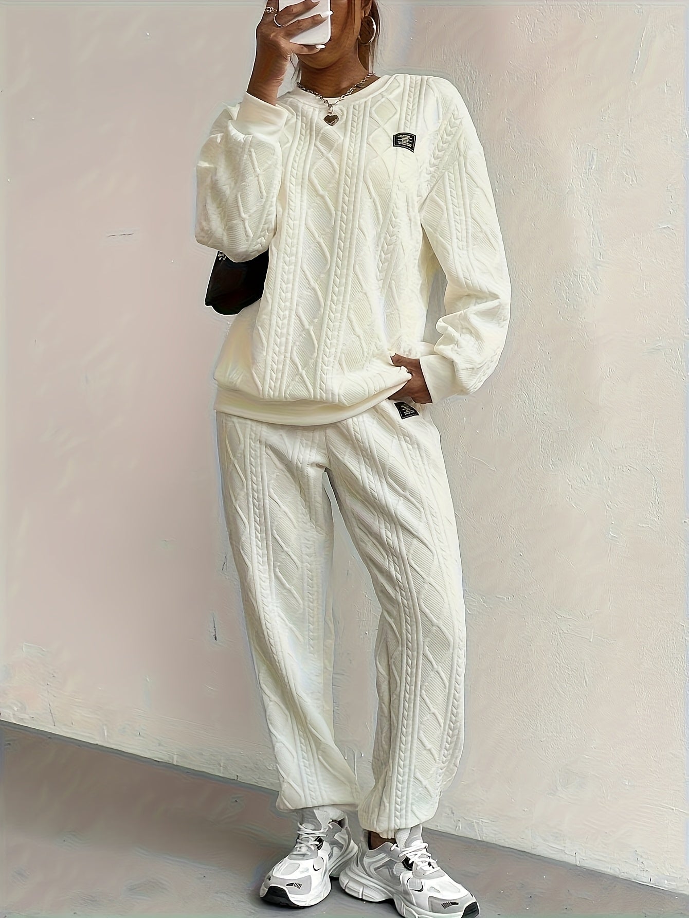 Women'S Casual Sweatshirt And Sweatpants Two-piece Set, Women'S Suit
