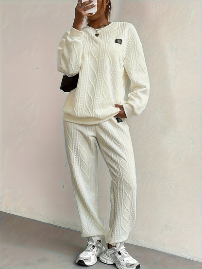 Women'S Casual Sweatshirt And Sweatpants Two-piece Set, Women'S Suit