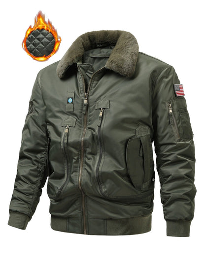 Men's Cozy Faux Fur Zip-Up Jacket
