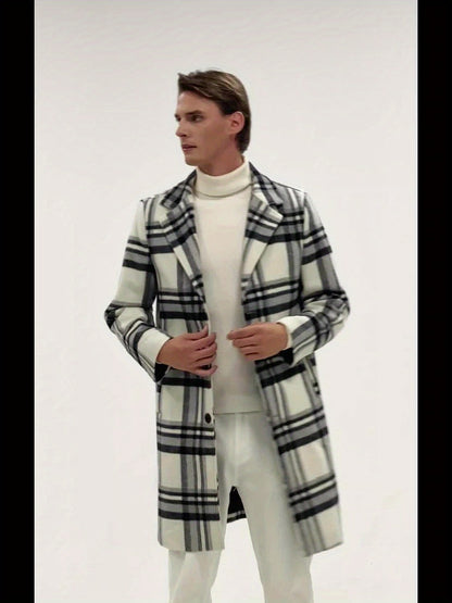 Men's Versatile Wool Blend Single-Breasted Coat Everyday 285