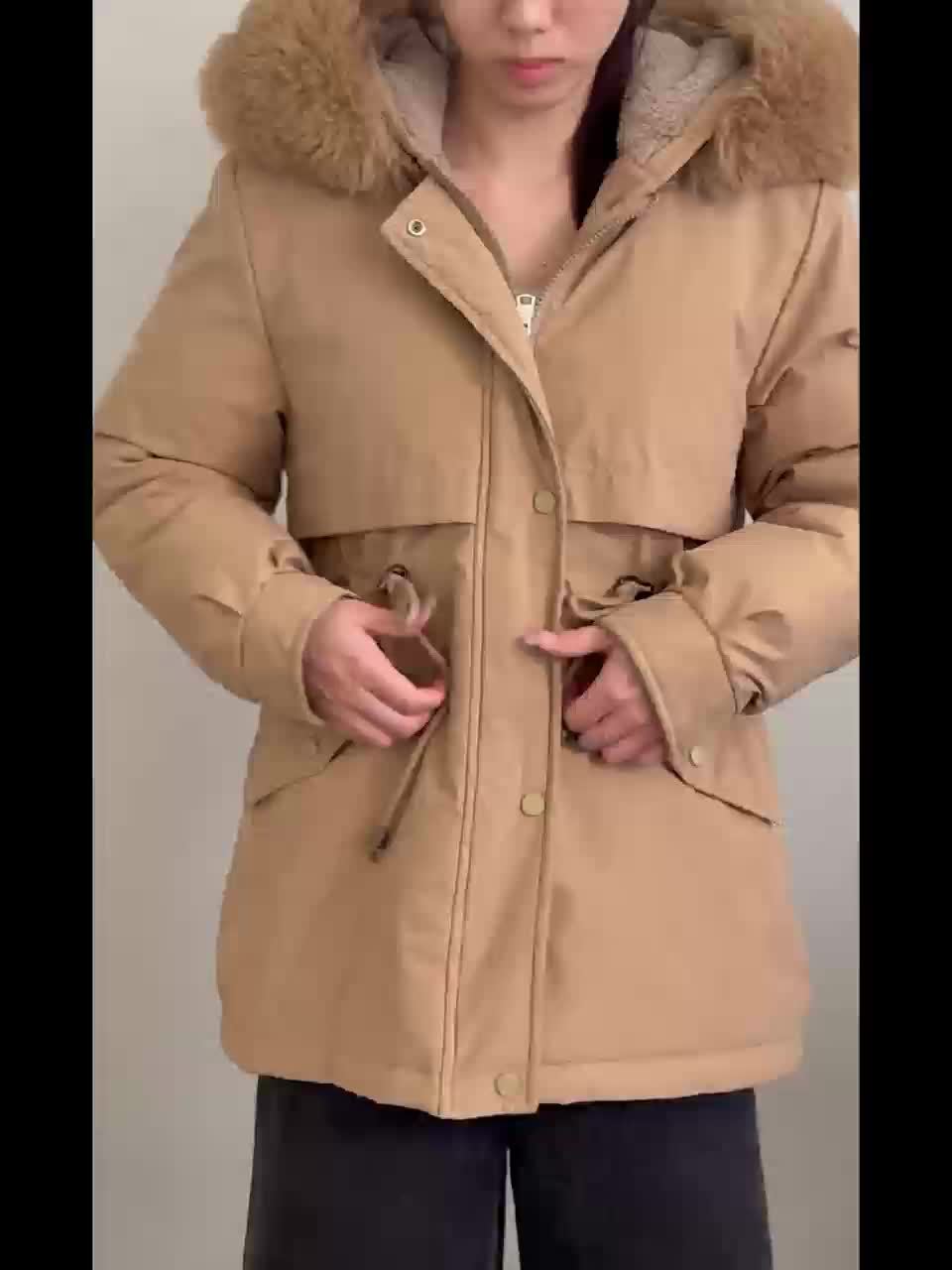 Women'S Winter Fleece-Lined Hooded Jacket with Casual Everyday Commuter Jacket, Stylish And Versatile for Any Look. Drawstring Waist for a Tailored Fit, with a Detachable