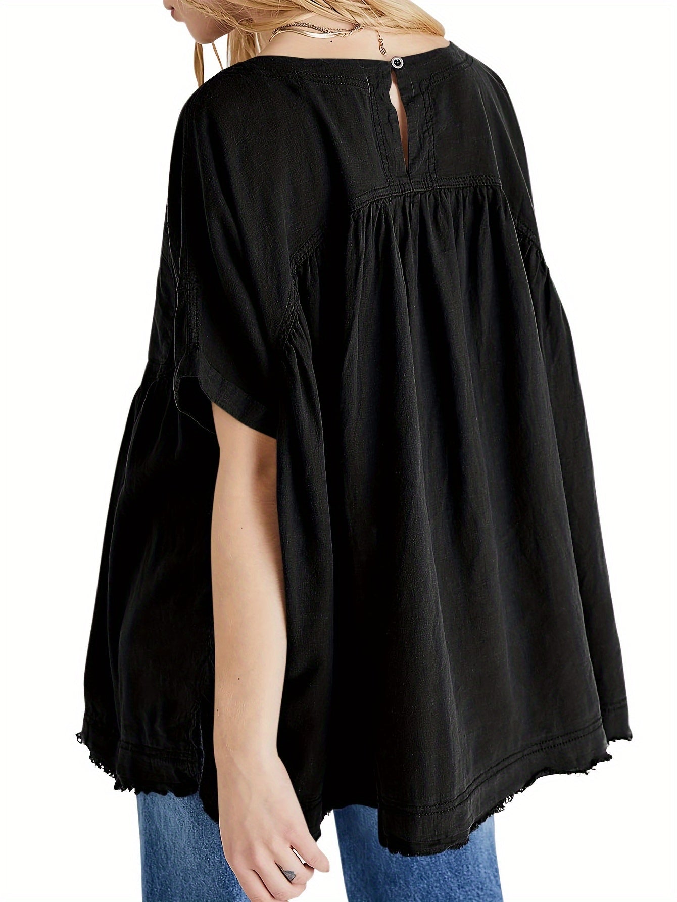 Women's Beige Oversized Short-Sleeve Shirt - product view 23