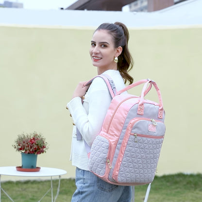 Pink Diaper Bag Backpacks Mommy Hospital Bags Girl Registry Research Essentials Diapers Mom Shower Gifts Maternity Must Haves Dipper Back Pack with Wipe Side Pocket Pa帽aleras Para Bebe Ni帽a Bulto Para Bebe Mochila Travel Backpack