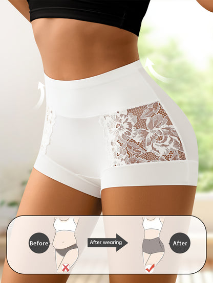 A Set of Four Stylish And Romantic Women'S Panties with Floral Lace Edges. They Are Trendy, Comfy, And Allow for Airflow. Perfect for Wearing As Outer Garments, Ideal for Vacations, And Suitable for Any Season. Budget-Friendly Underwear