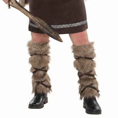 1 Pair Viking Faux Leggings, Boot Cover Leg Warmers, Halloween Costume Additions, Medieval LARP Renaissance Cosplay Props, Ideal Choice for Gifts