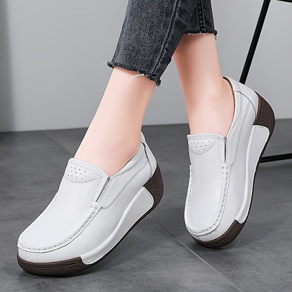 Spring New Cover Platform Small White Shoes Cover Platform Platform Platform Heel A Foot Wearing A Lazy Large Soft-soled Casual Women's Shoes, Women Shoes, Sneakers