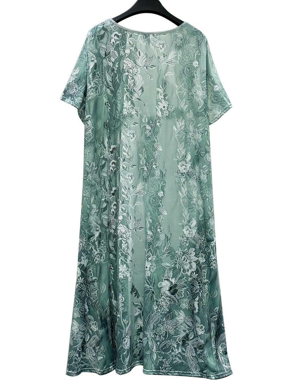 Women's Pink Floral Midi Casual Dress - Short Sleeve Easy Styling