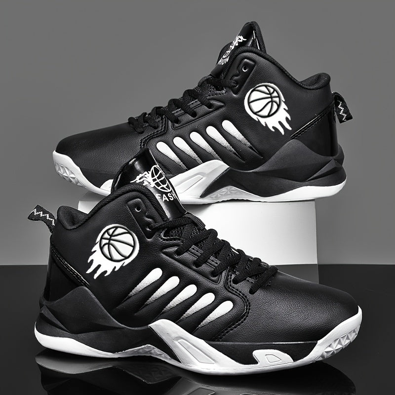 [Trendy Basketball Shoes] Trendy Professional Men's High Top Basketball Shoes | Comfy Non-Slip Durable Lace-Up Sneakers for Outdoor Activities