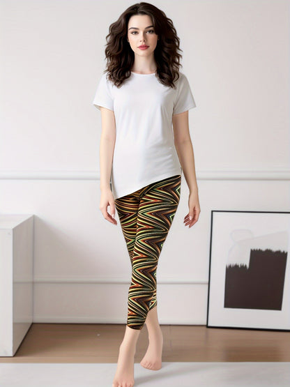 Leggings for Women Tie-Dye & Printed Fashion Leggings Regular/ One Size