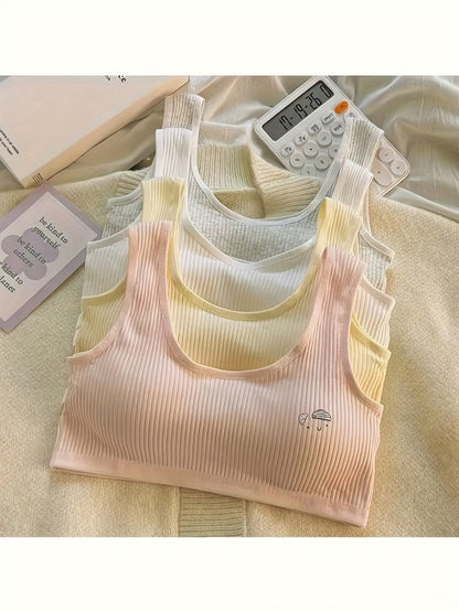 4-Pack Girls' Training Bra and Panty Set - Breathable Everyday Comfort 23301