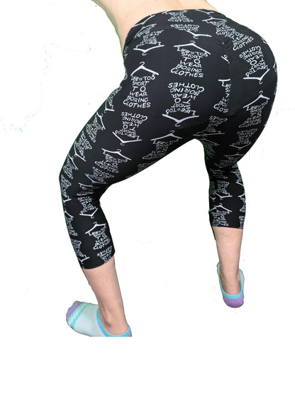 Women's High-Waisted Capri Leggings - Smooth Polyester Blend with Spandex, High Stretch, Three Quarter Length | Perfect for Yoga, Sports, Workout | Super Soft, Elastic Waistband, No Sheer