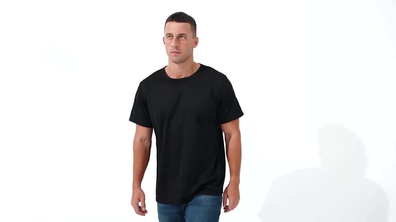 5pcs Men's Quick-Dry T-Shirts - Breathable & Moisture-Wicking Polyester, Crew Neck Sports Tees for Gym, Running & Casual Wear.