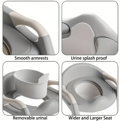 3-in-1 Toddler Potty Training Seat - Foldable Steps and Safety Harness