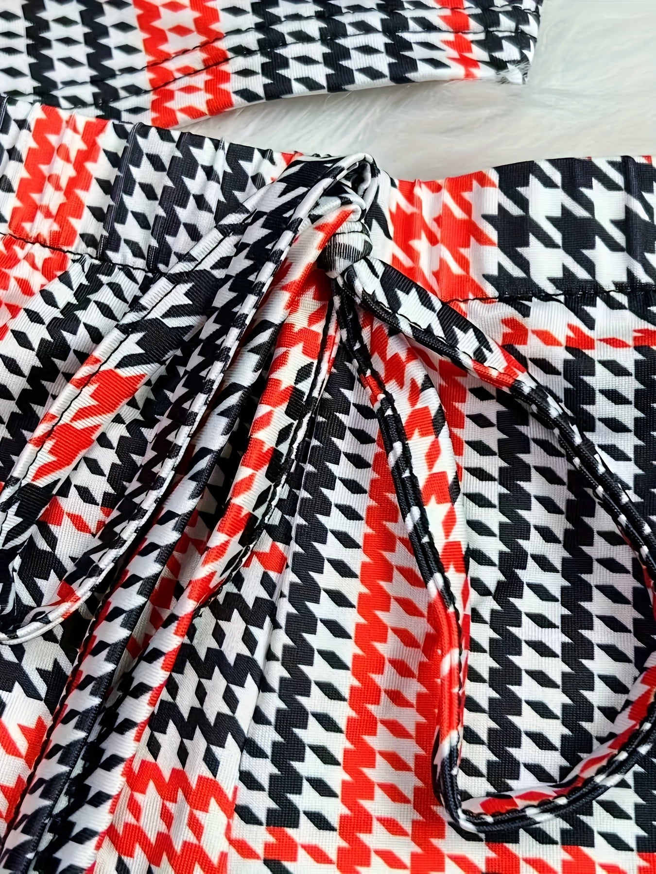 Contrast Color Lace Stitching Plaid Love Print V-neck Bilateral Side Open Backless Skin-friendly Soft Home Casual Pajamas Set