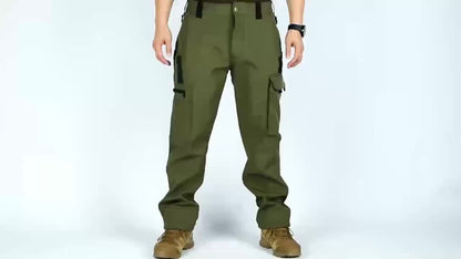 Men'S Fleece Lined Snow Ski Pants Windproof Softshell Tactical Pants Winter Outdoor Hiking Fishing
