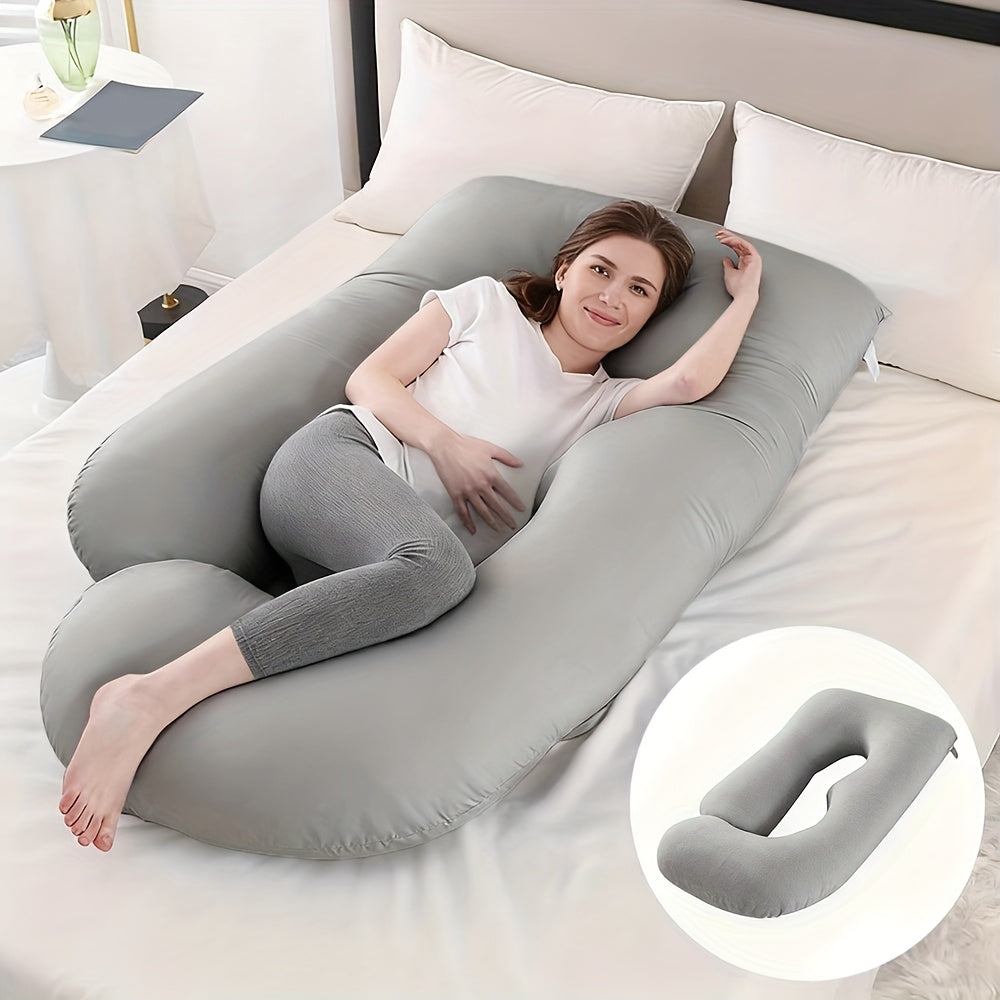 62-inch J-shaped Full-body Pillow, Maternity Pillow, With Removable Pillowcase. Large-size Design Provides Full-body Support From Back To Legs, Making Pregnancy Sleep More Comfortable. Halloween Gift, Christmas Gift.