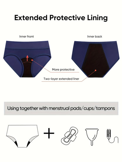5pcs New Summer Women's Mid-Waist Period Panties, Three-Layer Protection, Washable and Reusable, High-Stretch, Breathable, Leak-Proof, Comfortable Underwear for Daily Use During Menstruation