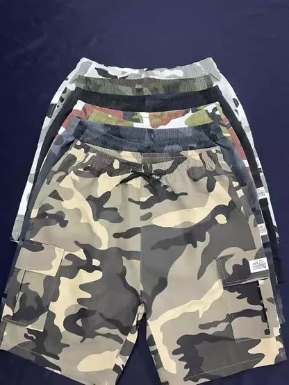 3pcs Set Of Camouflage Work Casual Sports Shorts with Large Pockets, Summer Quick-dry Breathable Shorts with Elastic Waistband, Perfect for Outdoor, for Teenager