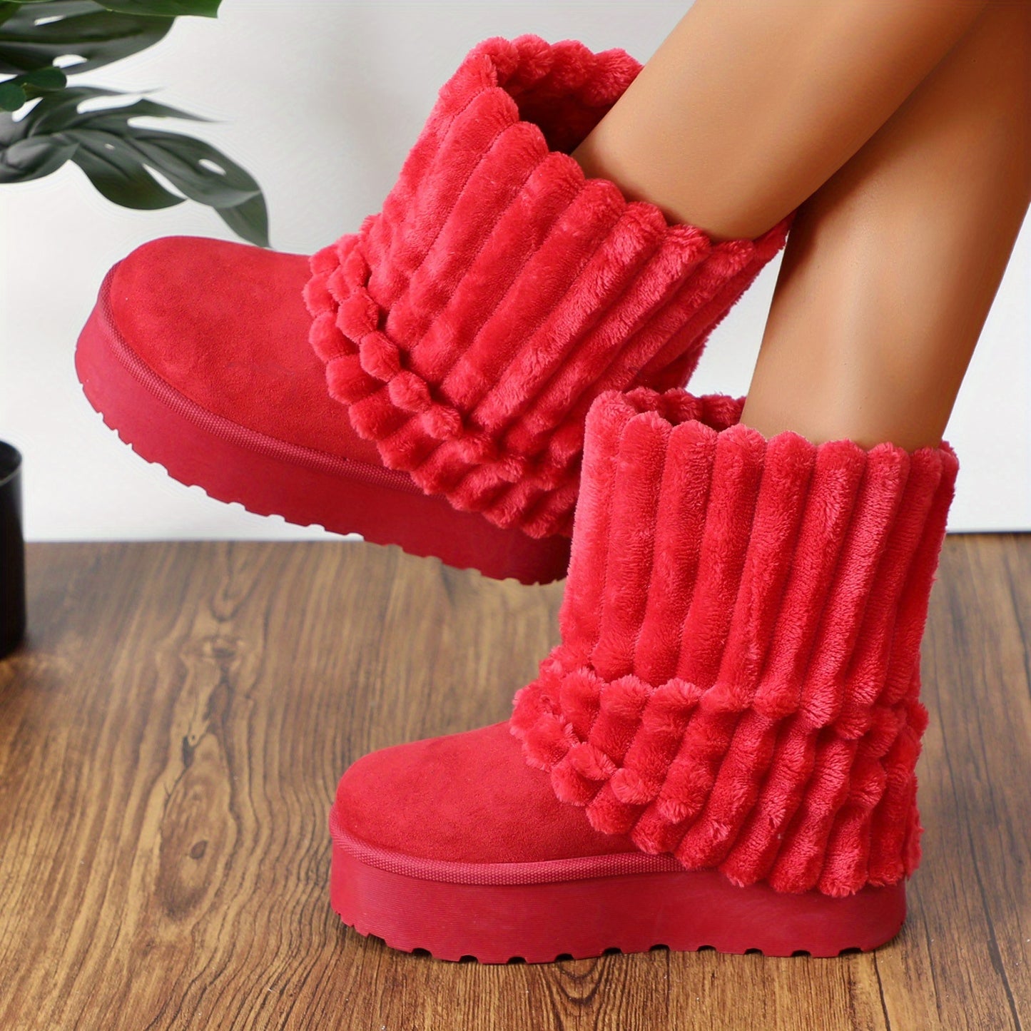 [Cozy Stylish Snow Boots] Glaze Women's Snow Boots Made From Authentic Suede Leather, Extremely Cozy, Stylish, And Comfortable, Women Shoes
