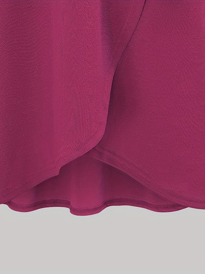 Women's Autumn New High-Waist Irregular Split Skirt with Lining, Mid-Length 2-in-1 Tie Dress